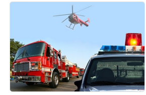 Fire and rescue crews with TeraMessage app