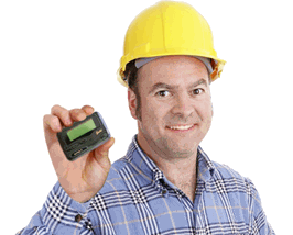 Factory worker with pager
